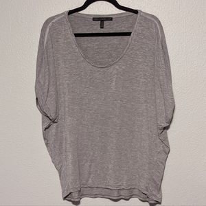 Grey White House Black Market Blouse
